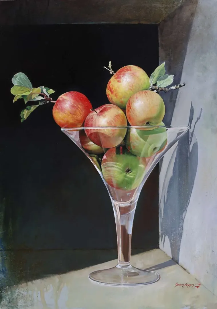 yakınlaştır "Elmalar" eseri HASAN SAYGIN tarafından 73x54 cm ölçülerinde Tuval üzeri yağlı boya tekniği ile yapılmıştır.