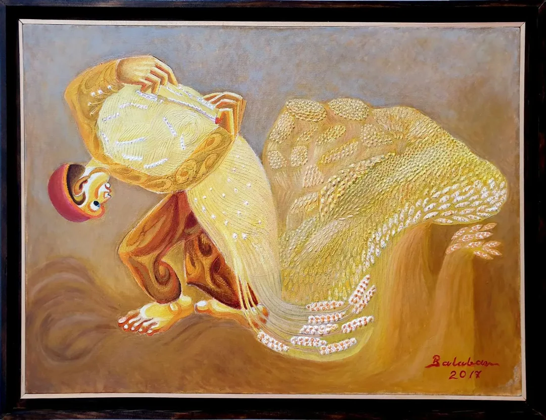 yakınlaştır "Tarlayı Sırtlayan Adam" eseri İBRAHİM BALABAN tarafından 2017 yılında 60x85 cm ölçülerinde Tuval üzeri yağlı boya tekniği ile yapılmıştır.