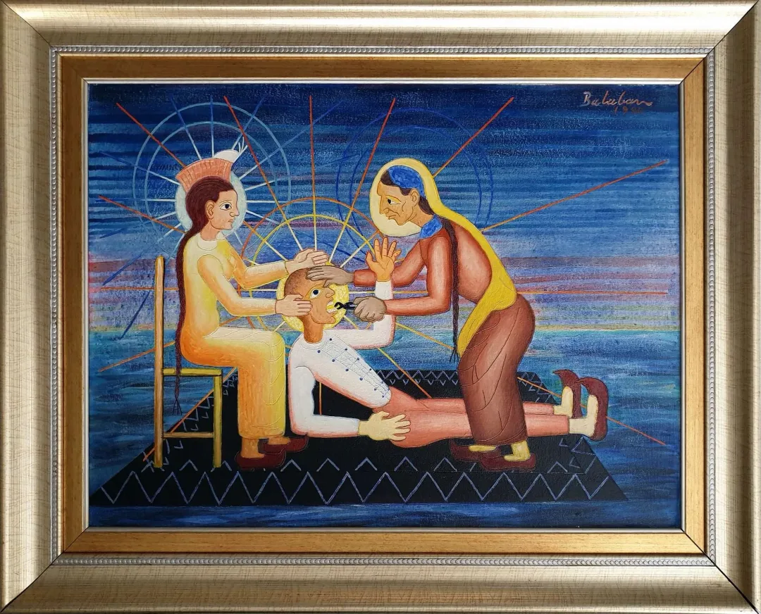 yakınlaştır "Kerem ile Aslı" eseri İBRAHİM BALABAN tarafından 1990 yılında 50x70 cm ölçülerinde Tuval üzeri yağlı boya tekniği ile yapılmıştır.
