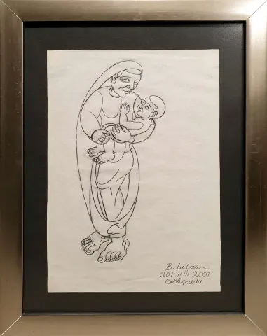 "Desen" eseri İBRAHİM BALABAN tarafından 2007 yılında 33x24 cm ölçülerinde Kağıt üzeri karakalem tekniği ile yapılmıştır.