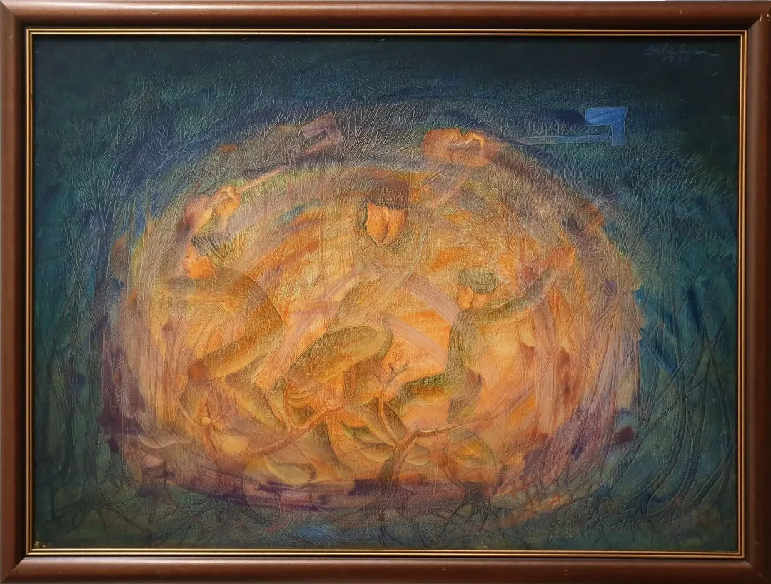 yakınlaştır "Oduncular" eseri İBRAHİM BALABAN tarafından 1984 yılında 70x100 cm ölçülerinde Tuval üzeri yağlı boya tekniği ile yapılmıştır.