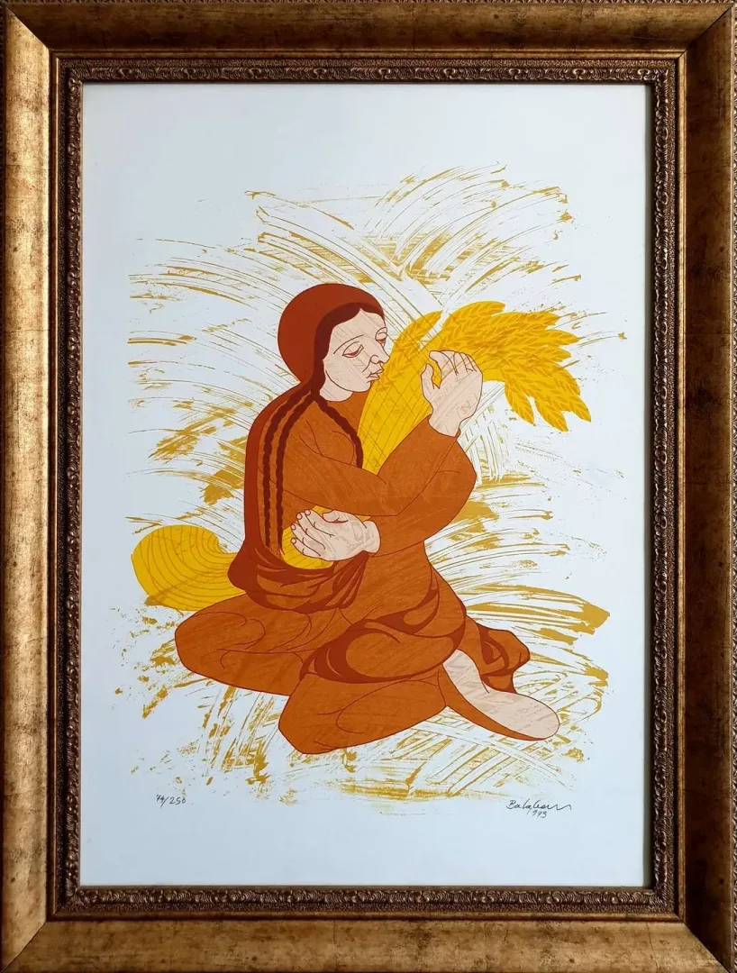 "Demete Sarılan" eseri İBRAHİM BALABAN tarafından 1993 yılında 70x50 cm ölçülerinde 74/250 Serigrafi tekniği ile yapılmıştır.