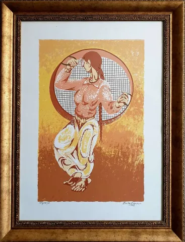"Gözerli Kadın" eseri İBRAHİM BALABAN tarafından 1993 yılında 70x50 cm ölçülerinde 105/250 Serigrafi tekniği ile yapılmıştır.