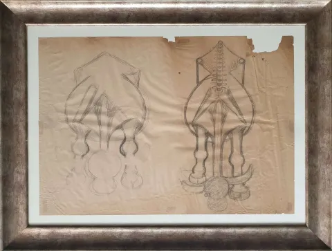 "Mandalar" eseri İBRAHİM BALABAN tarafından 1970 yılında 57x82 cm ölçülerinde Kağıt üzeri karakalem tekniği ile yapılmıştır.