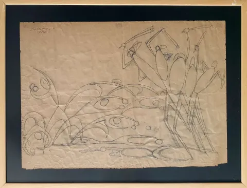 "Öğrenciler Polise Karşı" eseri İBRAHİM BALABAN tarafından 1970 yılında 50x70 cm ölçülerinde Kağıt üzeri karakalem tekniği ile yapılmıştır.