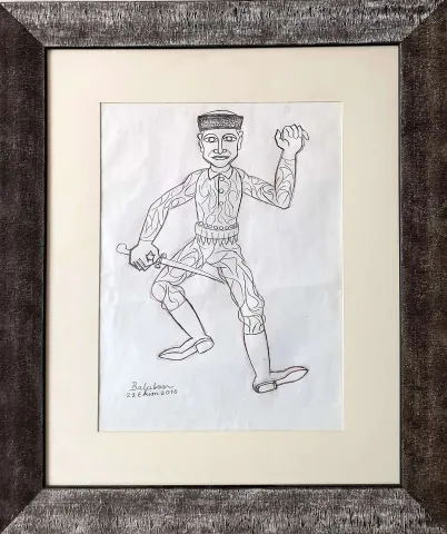 "Asker" eseri İBRAHİM BALABAN tarafından 2010 yılında 47x34 cm ölçülerinde Kağıt üzeri karakalem tekniği ile yapılmıştır.