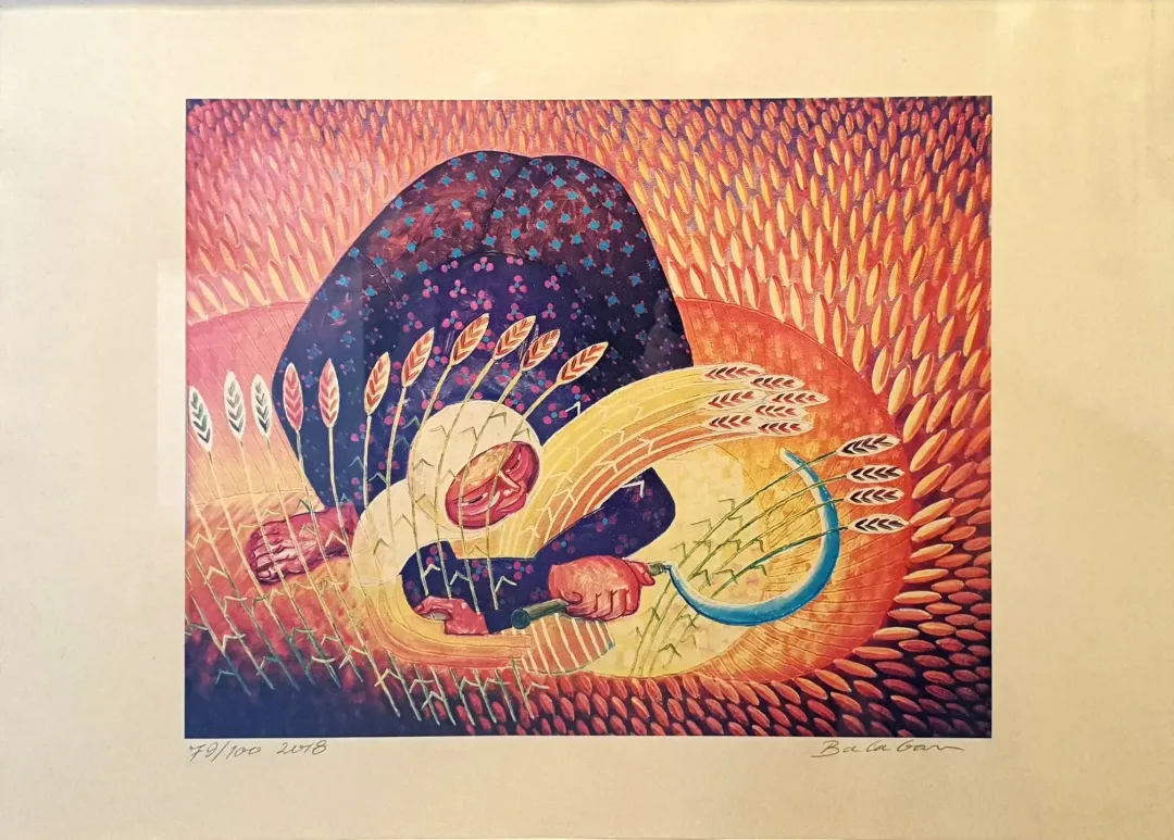 yakınlaştır "Ekin Biçen Ana" eseri İBRAHİM BALABAN tarafından 38x48 cm ölçülerinde Dijital baskı tekniği ile yapılmıştır.