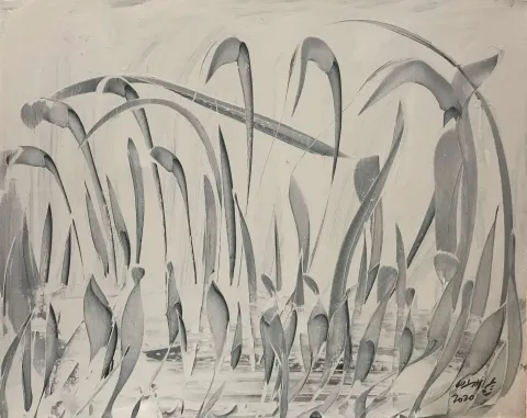 KİM YONG MOON — 2019 Bu eser KİM YONG MOON tarafından 2019 yılında 80x100 cm ölçülerinde Tuval üzeri akrilik boya tekniği ile yapılmıştır.