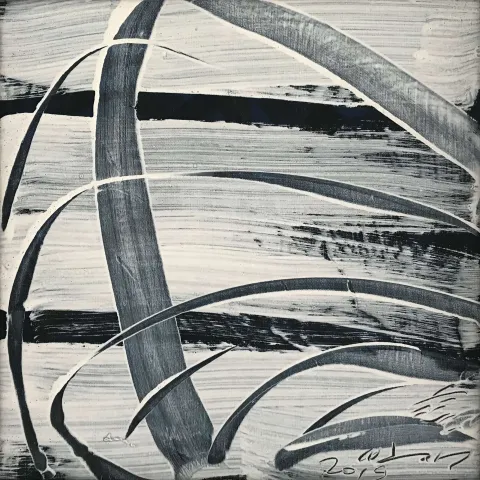 KİM YONG MOON — 2019 Bu eser KİM YONG MOON tarafından 2019 yılında 45x45 cm ölçülerinde Tuval üzeri akrilik boya tekniği ile yapılmıştır.