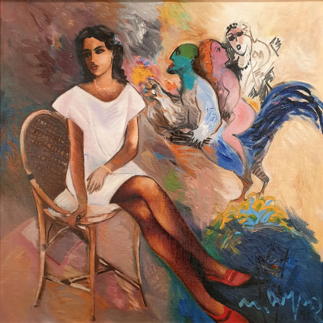 "İsimsiz" eseri MUSTAFA AYAZ tarafından 1995 yılında 60x60 cm ölçülerinde Tuval üzeri yağlı boya tekniği ile yapılmıştır.
