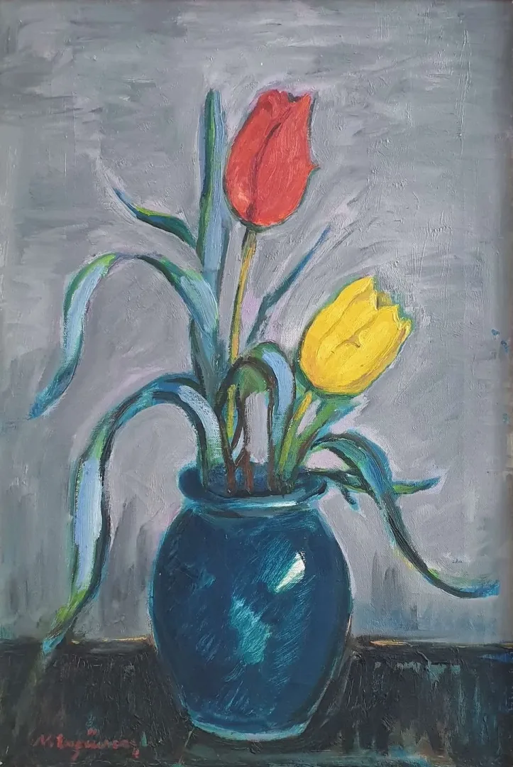 "İsimsiz" eseri NURETTİN ERGÜVEN tarafından 55x38 cm ölçülerinde Tuval üzeri yağlı boya tekniği ile yapılmıştır.