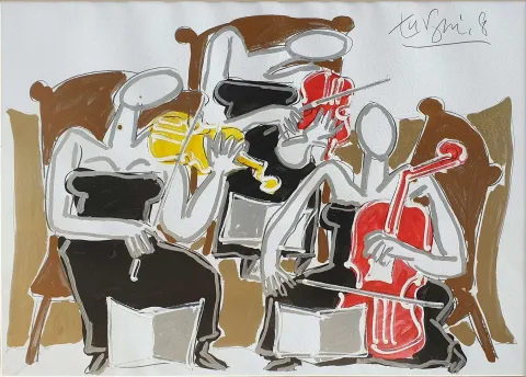 "İsimsiz" eseri ADNAN TURANİ tarafından 2008 yılında 50x70 cm ölçülerinde Kağıt üzeri yağlı boya tekniği ile yapılmıştır.