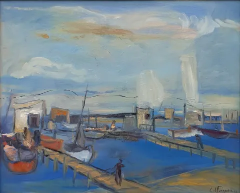 "İsimsiz" eseri CAVİT ATMACA tarafından 1995 yılında 55x67 cm ölçülerinde Tuval üzeri yağlı boya tekniği ile yapılmıştır.