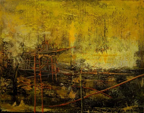 LÜTFÜ KAPLANOĞLU — “İsimsiz”, 2019 "İsimsiz" eseri LÜTFÜ KAPLANOĞLU tarafından 2019 yılında 120x120 cm ölçülerinde Tuval üzeri akrilik boya tekniği ile yapılmıştır.