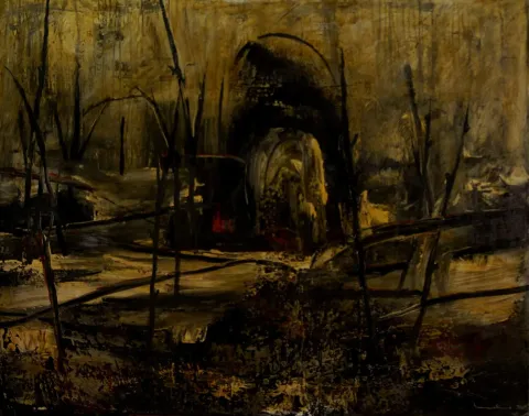LÜTFÜ KAPLANOĞLU — “İsimsiz”, 2019 "İsimsiz" eseri LÜTFÜ KAPLANOĞLU tarafından 2019 yılında 90x90 cm ölçülerinde Tuval üzeri akrilik boya tekniği ile yapılmıştır.