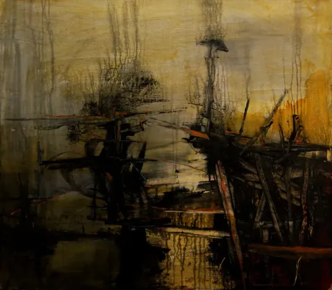 LÜTFÜ KAPLANOĞLU — “İsimsiz”, 2019 "İsimsiz" eseri LÜTFÜ KAPLANOĞLU tarafından 2019 yılında 100x130 cm ölçülerinde Tuval üzeri akrilik boya tekniği ile yapılmıştır.