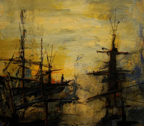 LÜTFÜ KAPLANOĞLU — “İsimsiz”, 2019 "İsimsiz" eseri LÜTFÜ KAPLANOĞLU tarafından 2019 yılında 100x130 cm ölçülerinde Tuval üzeri akrilik boya tekniği ile yapılmıştır.
