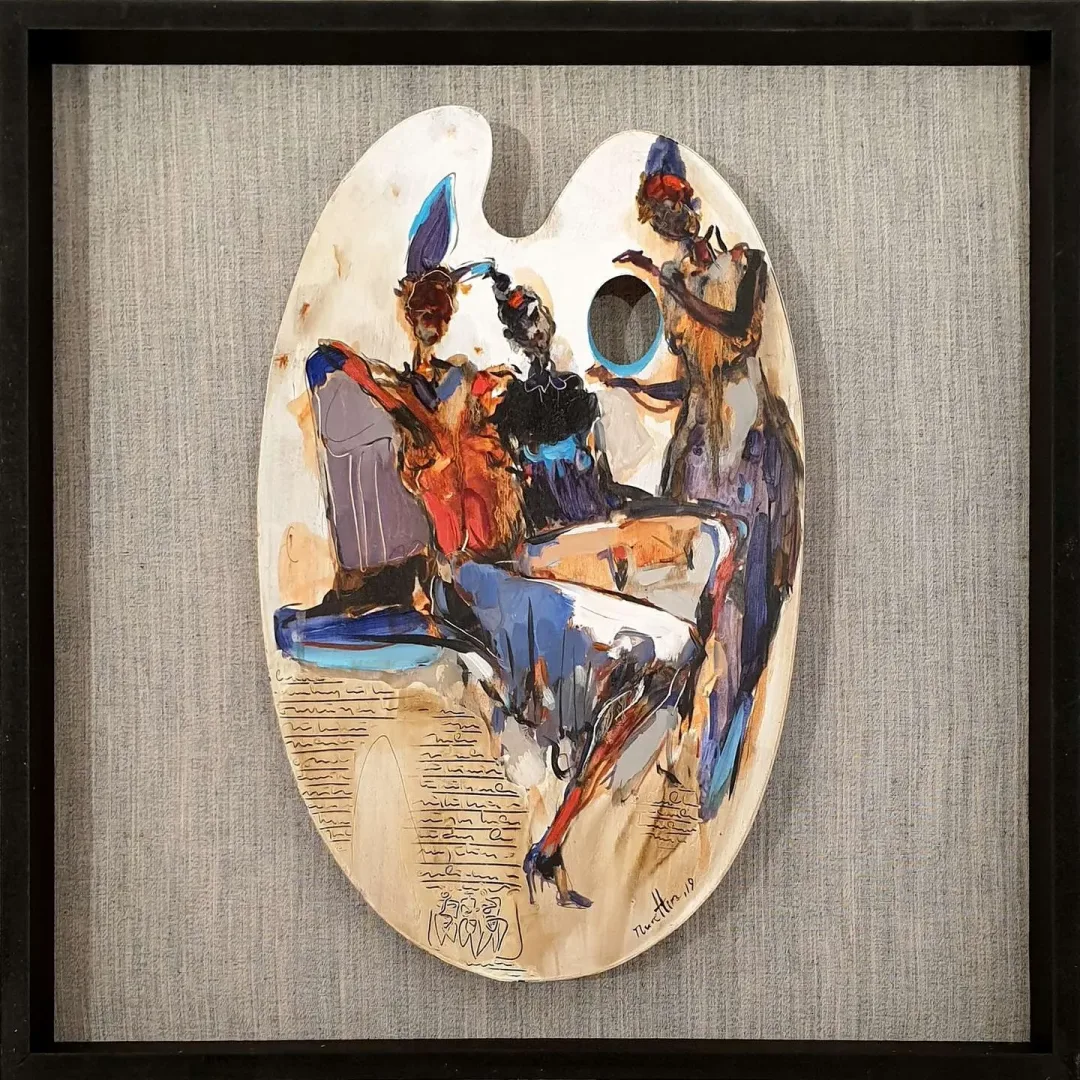 NURETTİN AKKAYA — “İsimsiz”, 2019 "İsimsiz" eseri NURETTİN AKKAYA tarafından 2019 yılında 52x33 cm ölçülerinde Ahşap palet üzeri yağlı boya tekniği ile yapılmıştır.
