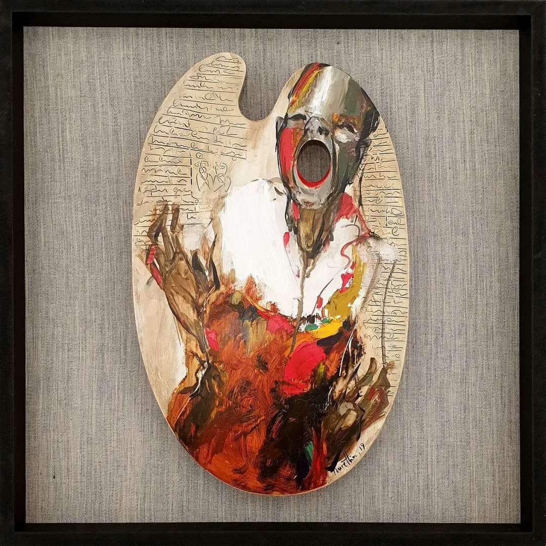 NURETTİN AKKAYA — “İsimsiz”, 2019 "İsimsiz" eseri NURETTİN AKKAYA tarafından 2019 yılında 52x33 cm ölçülerinde Ahşap palet üzeri yağlı boya tekniği ile yapılmıştır.