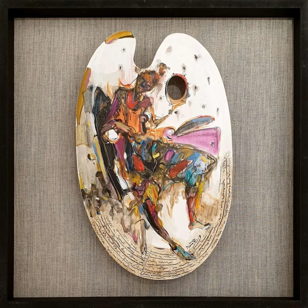 NURETTİN AKKAYA — “İsimsiz”, 2019 "İsimsiz" eseri NURETTİN AKKAYA tarafından 2019 yılında 52x33 cm ölçülerinde Ahşap palet üzeri yağlı boya tekniği ile yapılmıştır.