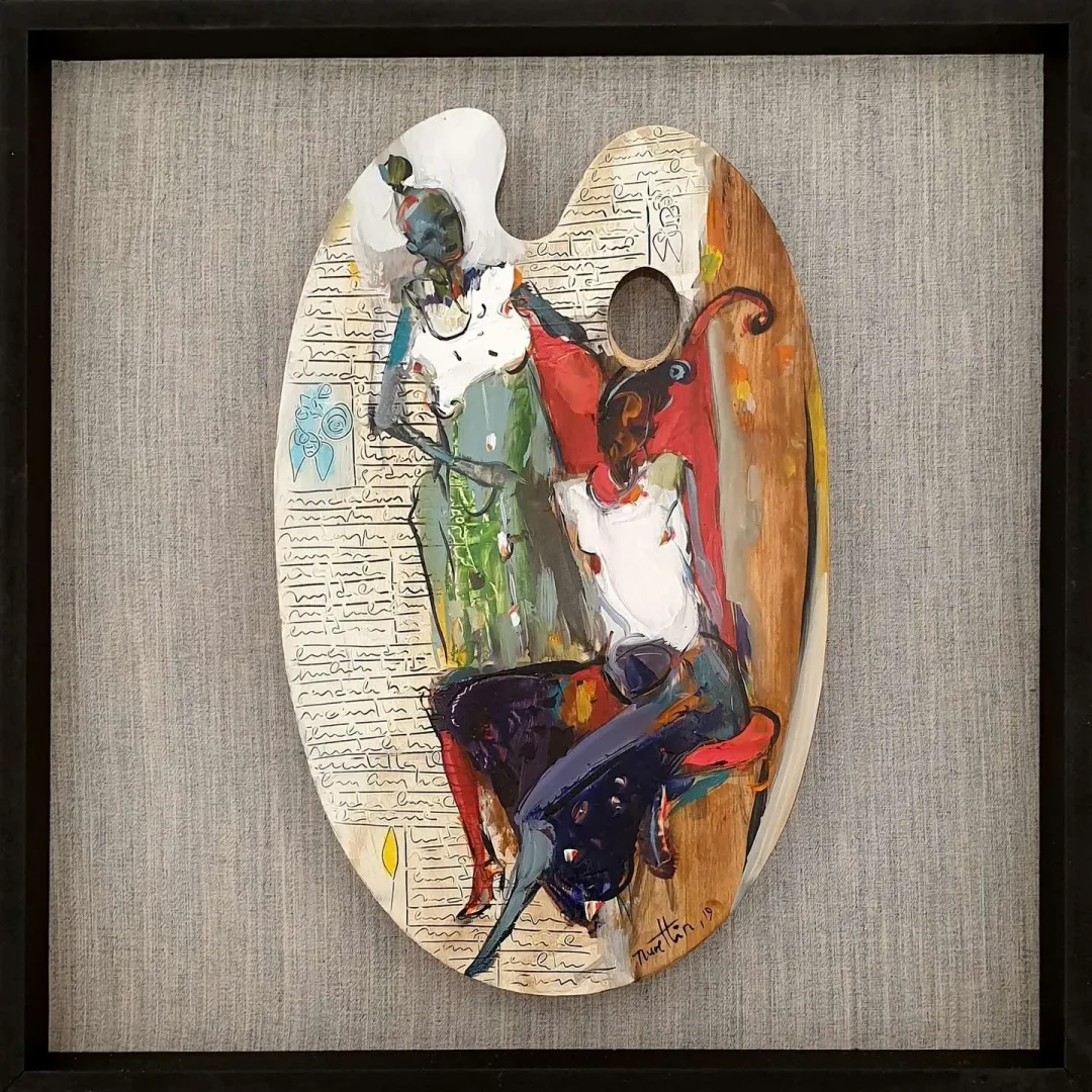 NURETTİN AKKAYA — “İsimsiz”, 2019 "İsimsiz" eseri NURETTİN AKKAYA tarafından 2019 yılında 52x33 cm ölçülerinde Ahşap palet üzeri yağlı boya tekniği ile yapılmıştır.