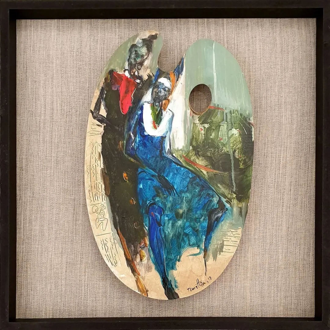 NURETTİN AKKAYA — “İsimsiz”, 2019 "İsimsiz" eseri NURETTİN AKKAYA tarafından 2019 yılında 52x33 cm ölçülerinde Ahşap palet üzeri yağlı boya tekniği ile yapılmıştır.