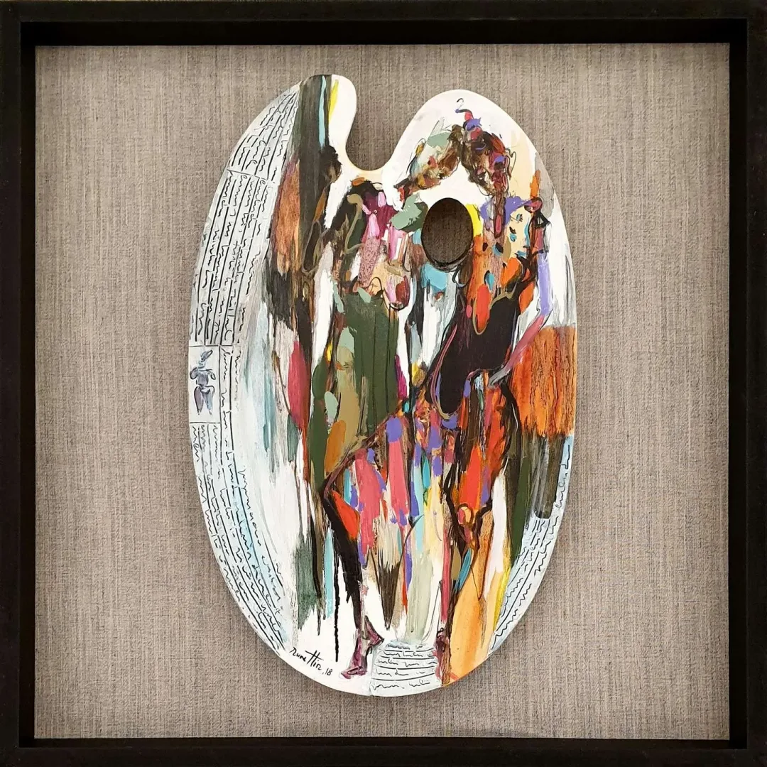 NURETTİN AKKAYA — “İsimsiz”, 2018 "İsimsiz" eseri NURETTİN AKKAYA tarafından 2018 yılında 52x33 cm ölçülerinde Ahşap palet üzeri yağlı boya tekniği ile yapılmıştır.