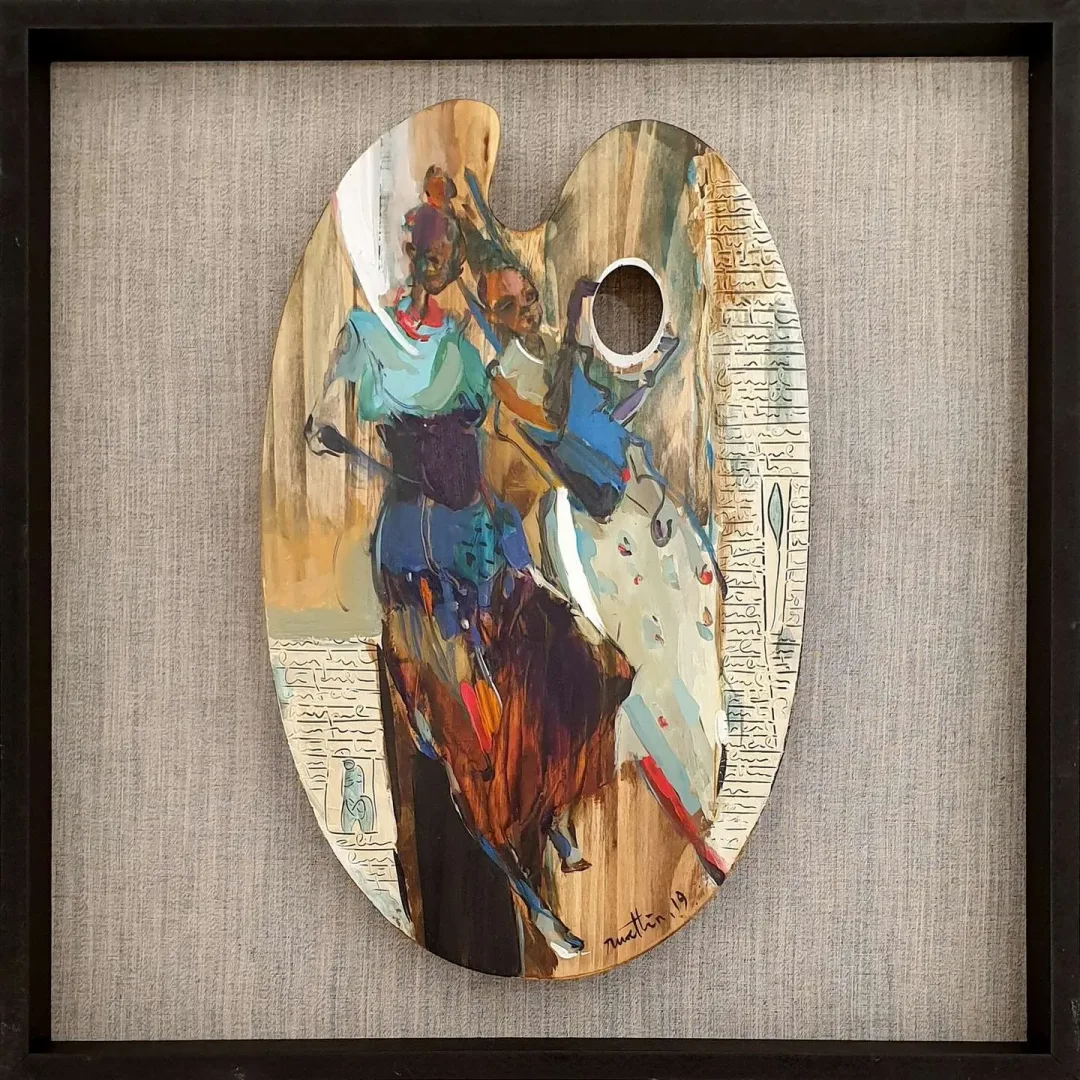 NURETTİN AKKAYA — “İsimsiz”, 2019 "İsimsiz" eseri NURETTİN AKKAYA tarafından 2019 yılında 52x33 cm ölçülerinde Ahşap palet üzeri yağlı boya tekniği ile yapılmıştır.