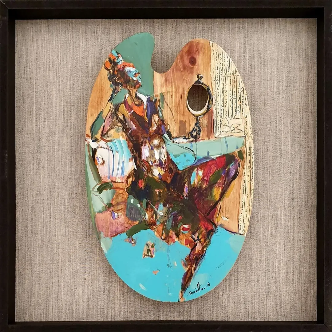 NURETTİN AKKAYA — “İsimsiz”, 2018 "İsimsiz" eseri NURETTİN AKKAYA tarafından 2018 yılında 52x33 cm ölçülerinde Ahşap palet üzeri yağlı boya tekniği ile yapılmıştır.