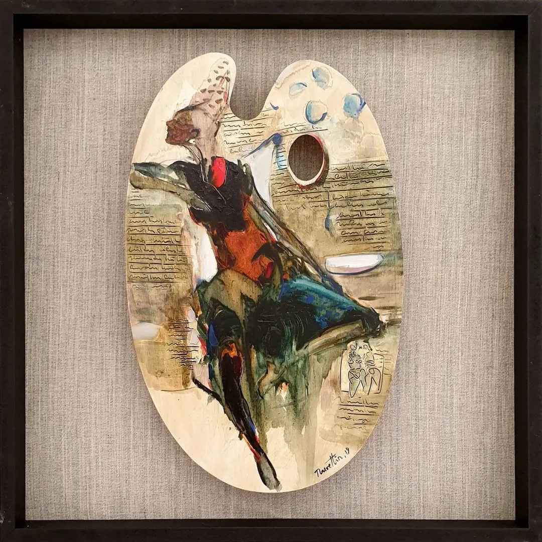 NURETTİN AKKAYA — “İsimsiz”, 2019 "İsimsiz" eseri NURETTİN AKKAYA tarafından 2019 yılında 52x33 cm ölçülerinde Ahşap palet üzeri yağlı boya tekniği ile yapılmıştır.