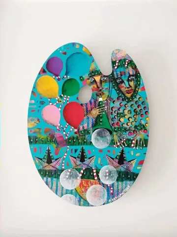 TAMER DERİCAN — “Untitled”, 2020 "İsimsiz" eseri TAMER DERİCAN tarafından 2020 yılında 52x33 cm ölçülerinde Ahşap palet üzeri yağlı boya tekniği ile yapılmıştır.