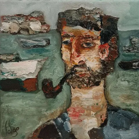 Bu eser MURAT TOLGA tarafından 2020 yılında 25x25 cm ölçülerinde Tuval üzeri yağlı boya tekniği ile yapılmıştır.