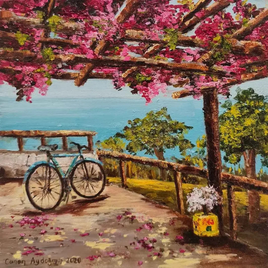 Bu eser CANAN AYDOĞMUŞ tarafından 2020 yılında 25x25 cm ölçülerinde Tuval üzeri yağlı boya tekniği ile yapılmıştır.