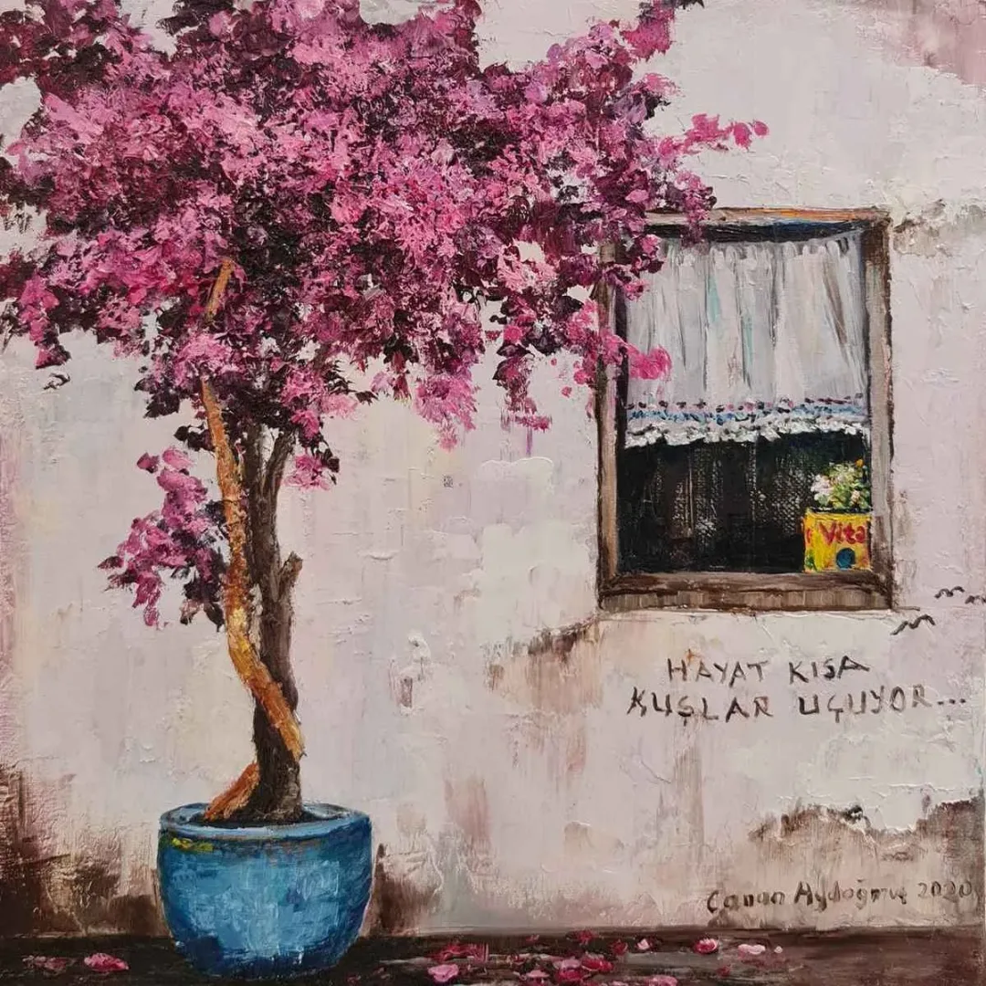 Bu eser CANAN AYDOĞMUŞ tarafından 2020 yılında 25x25 cm ölçülerinde Tuval üzeri yağlı boya tekniği ile yapılmıştır.