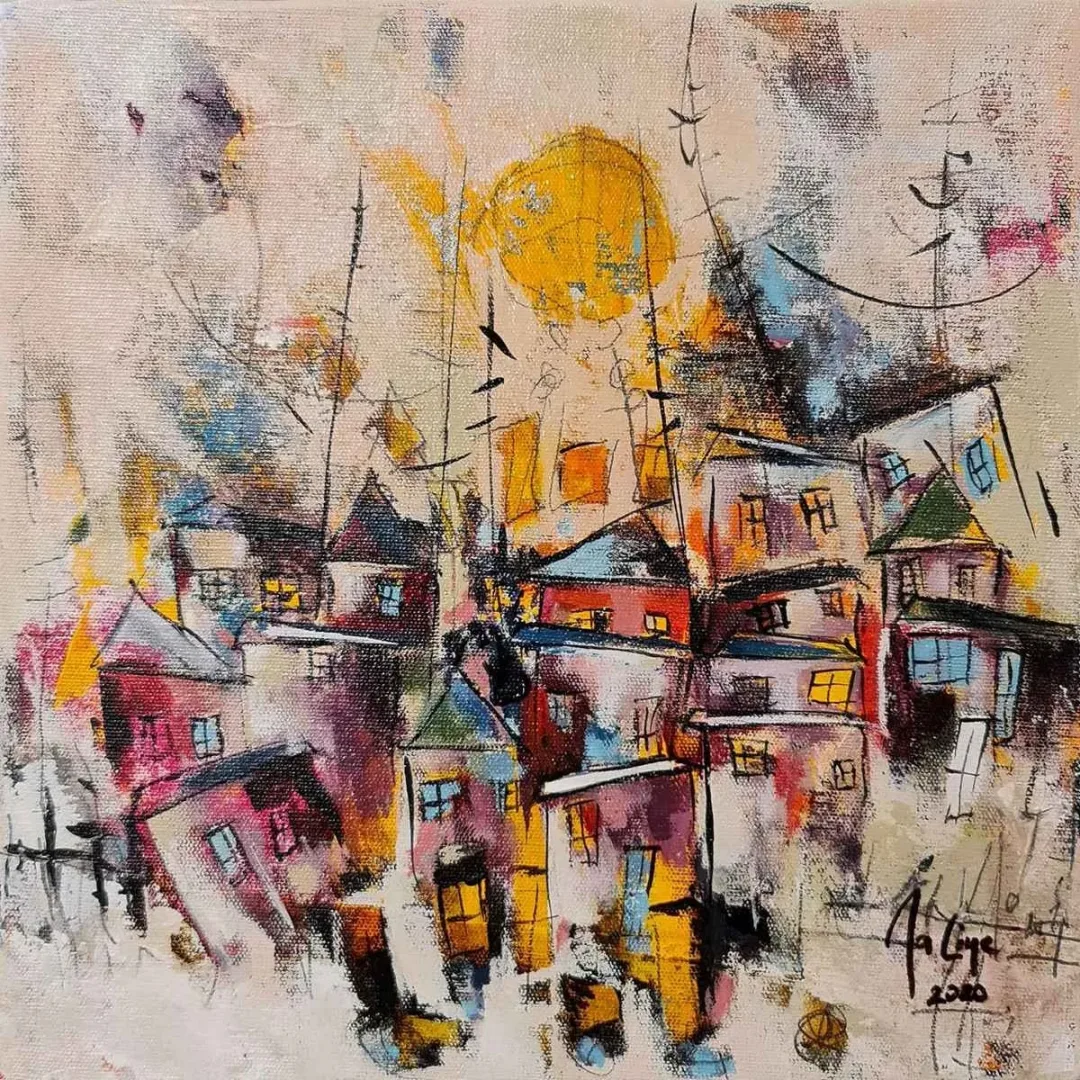 Bu eser NACİYE BOZDOĞAN AKBAŞ tarafından 25x25 cm ölçülerinde Tuval üzeri yağlı boya tekniği ile yapılmıştır.