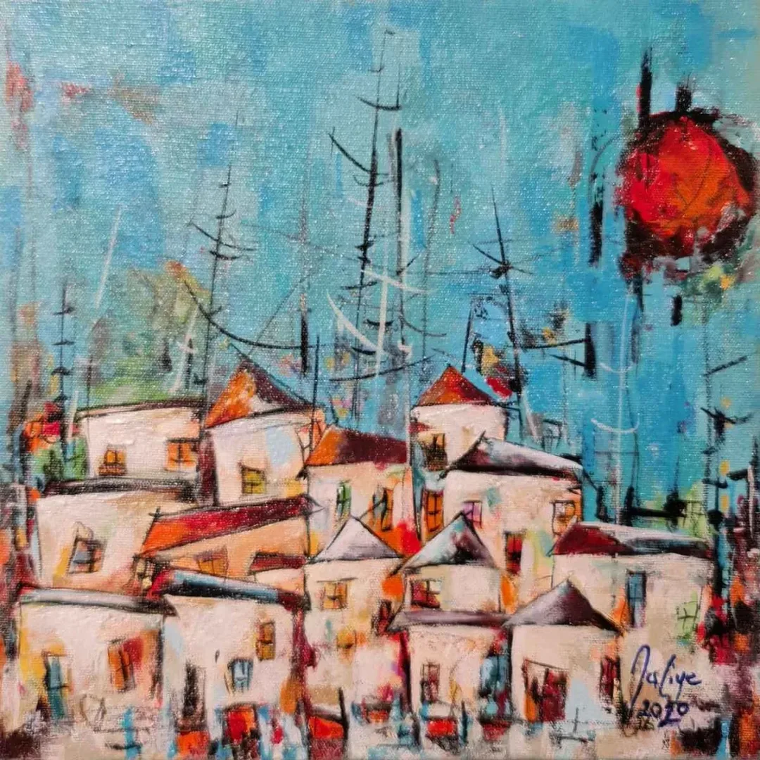 Bu eser NACİYE BOZDOĞAN AKBAŞ tarafından 25x25 cm ölçülerinde Tuval üzeri yağlı boya tekniği ile yapılmıştır.