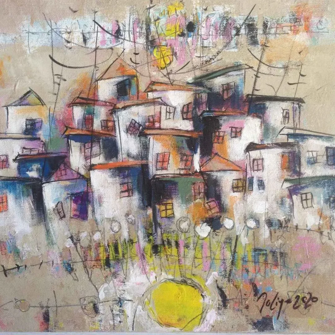 Bu eser NACİYE BOZDOĞAN AKBAŞ tarafından 25x25 cm ölçülerinde Tuval üzeri yağlı boya tekniği ile yapılmıştır.