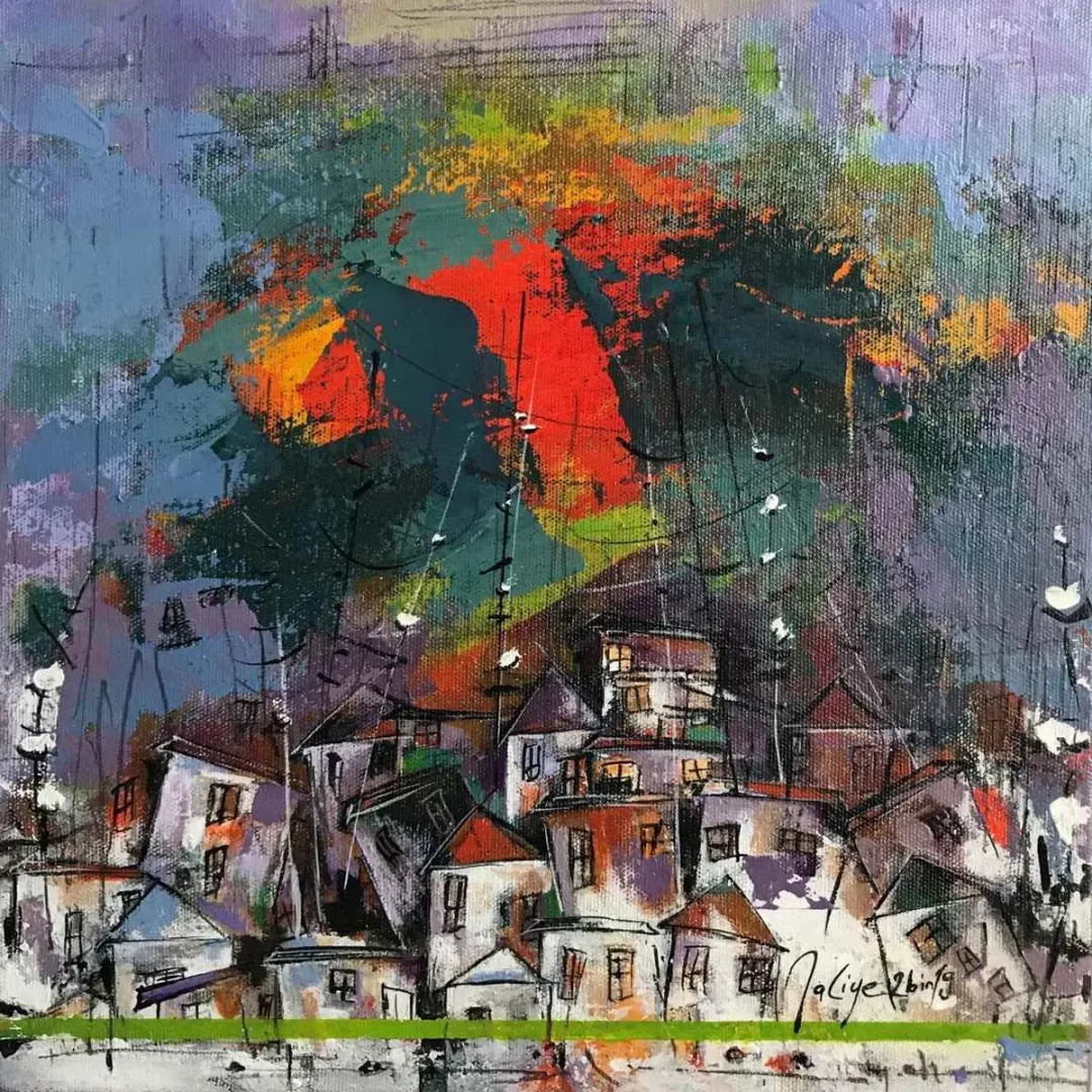 Bu eser NACİYE BOZDOĞAN AKBAŞ tarafından 25x25 cm ölçülerinde Tuval üzeri yağlı boya tekniği ile yapılmıştır.