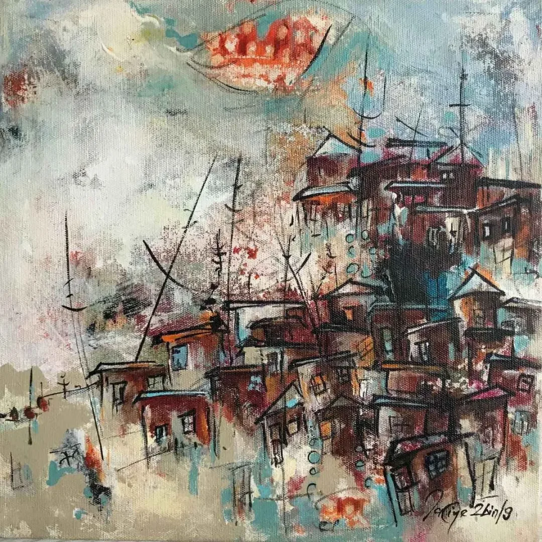 Bu eser NACİYE BOZDOĞAN AKBAŞ tarafından 25x25 cm ölçülerinde Tuval üzeri yağlı boya tekniği ile yapılmıştır.