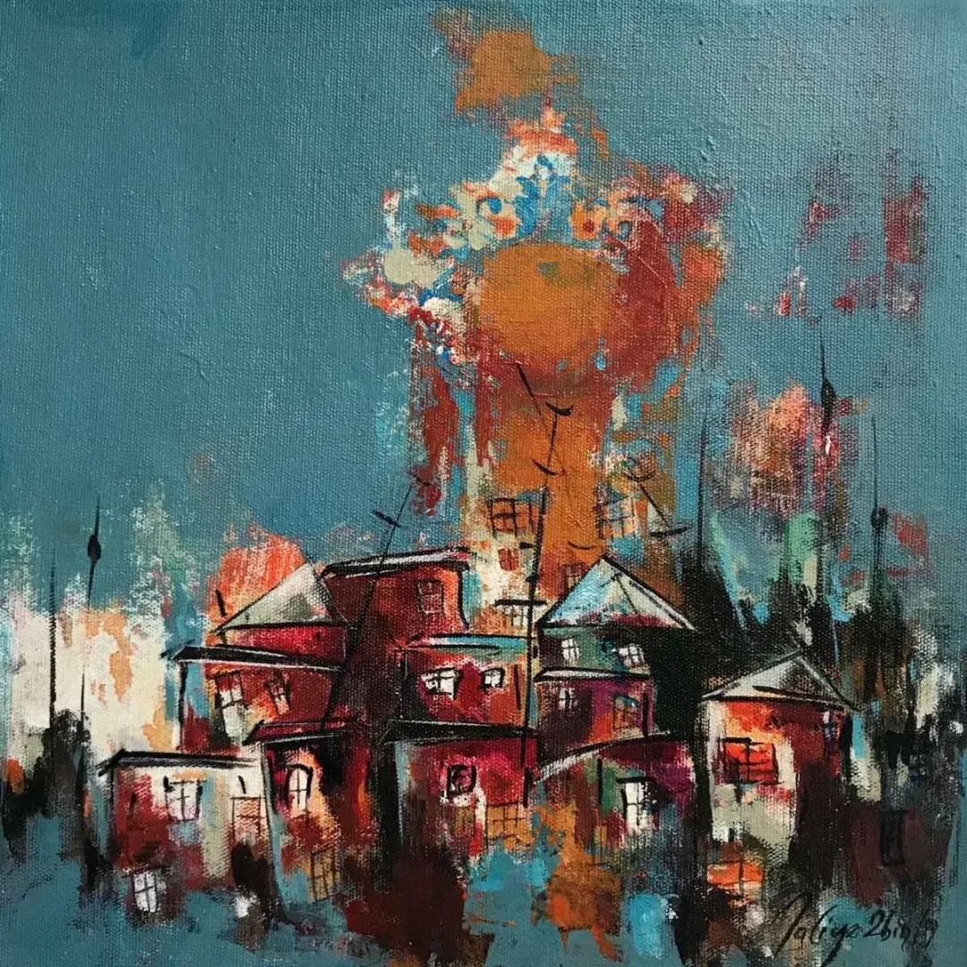 Bu eser NACİYE BOZDOĞAN AKBAŞ tarafından 25x25 cm ölçülerinde Tuval üzeri yağlı boya tekniği ile yapılmıştır.
