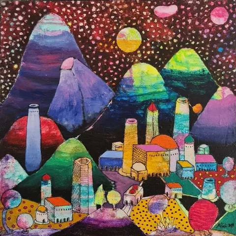 Bu eser EFE KASAPLAR tarafından 25x25 cm ölçülerinde Tuval üzeri yağlı boya tekniği ile yapılmıştır.