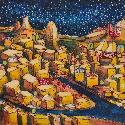 Bu eser EFE KASAPLAR tarafından 25x25 cm ölçülerinde Tuval üzeri yağlı boya tekniği ile yapılmıştır.