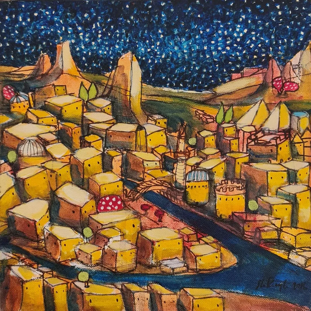 Bu eser EFE KASAPLAR tarafından 25x25 cm ölçülerinde Tuval üzeri yağlı boya tekniği ile yapılmıştır.