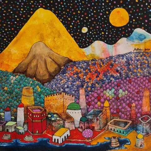 Bu eser EFE KASAPLAR tarafından 25x25 cm ölçülerinde Tuval üzeri yağlı boya tekniği ile yapılmıştır.