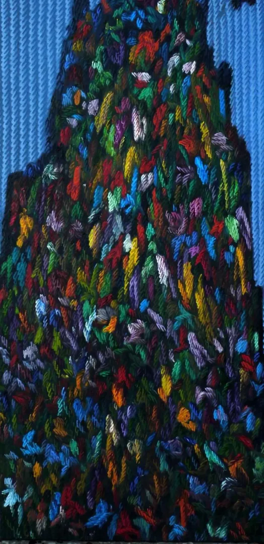 AHMET YEŞİL — “Sağanak”, 2021 "Sağanak" eseri AHMET YEŞİL tarafından 2021 yılında 120x60 cm ölçülerinde Tuval üzeri yağlı boya tekniği ile yapılmıştır.