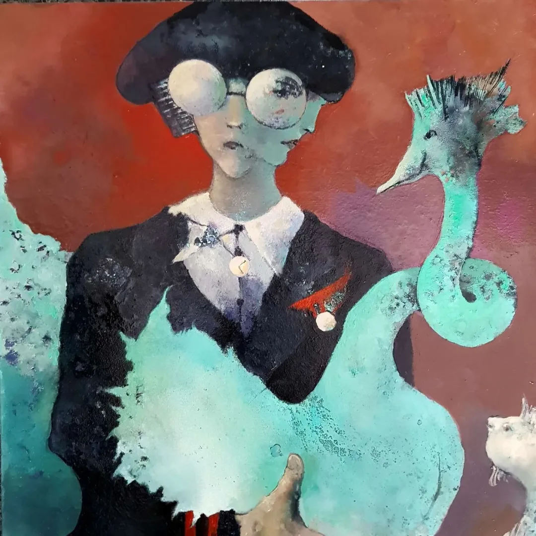 EROL PELİOĞLU — “isimsiz”, 2021 "isimsiz" eseri EROL PELİOĞLU tarafından 2021 yılında 60x60 cm ölçülerinde Tuval üzeri yağlı boya tekniği ile yapılmıştır.