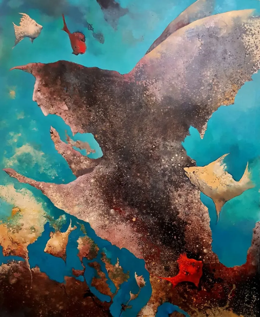 EROL PELİOĞLU — “isimsiz”, 2021 "isimsiz" eseri EROL PELİOĞLU tarafından 2021 yılında 150x120 cm ölçülerinde Tuval üzeri yağlı boya tekniği ile yapılmıştır.
