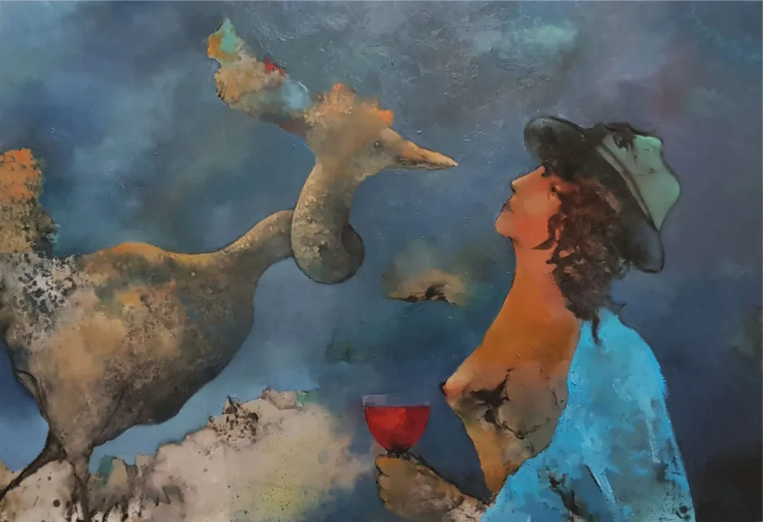 EROL PELİOĞLU — “isimsiz”, 2021 "isimsiz" eseri EROL PELİOĞLU tarafından 2021 yılında 70x100 cm ölçülerinde Tuval üzeri yağlı boya tekniği ile yapılmıştır.