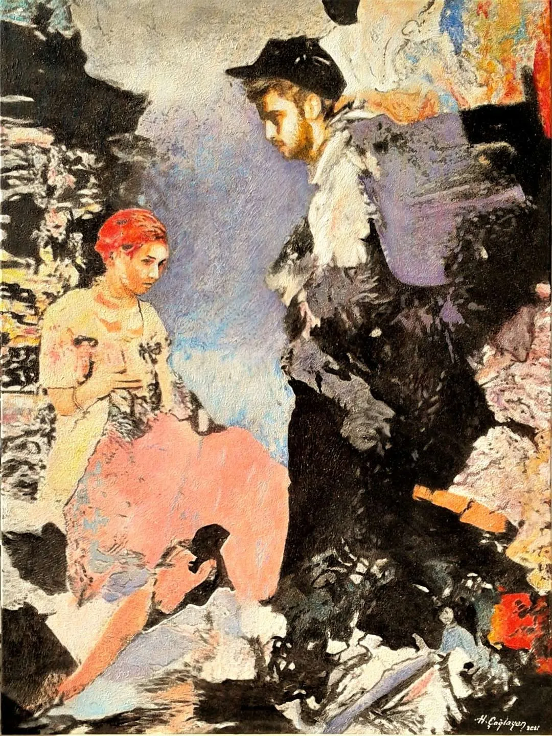 "Ben Sende Tutuklu Kaldım" eseri HASAN ÇAĞLAYAN tarafından 2021 yılında 80x60 cm ölçülerinde Tuval üzeri fresco ve akrilik boya tekniği ile yapılmıştır.