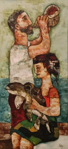 MURAT TOLGA — “isimsiz”, 2021 "isimsiz" eseri MURAT TOLGA tarafından 2021 yılında 150x70 cm ölçülerinde Tuval üzeri yağlı boya tekniği ile yapılmıştır.